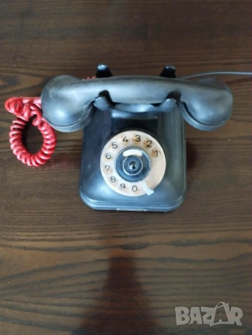 Телефон аналогов Srandart Budapest, 1959 г., черен, работещ, със захранващ кабел