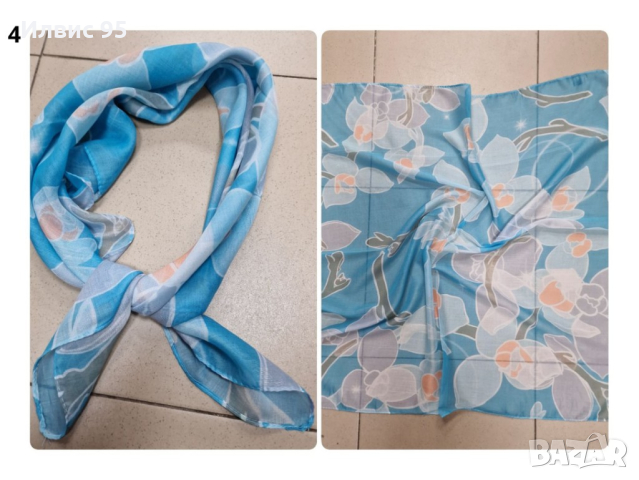 Дамски шал изработен от памук, снимка 4 - Шалове - 44797432