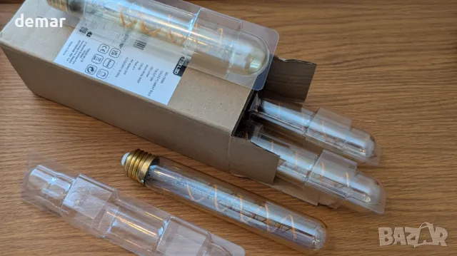 TEKLED® T30 нажежаема жичка Vintage LED крушки, 185 мм, Е27, 4W, 4 броя, снимка 9 - Крушки - 49081237