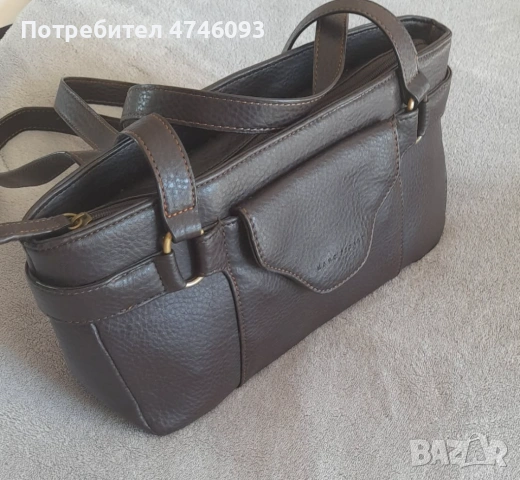 Дамска чанта Marc Picard от естествена кожа – шоколадово кафяво, снимка 9 - Чанти - 53957588