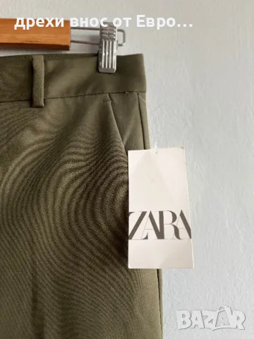 ZARA S зелен дамски панталон, снимка 4 - Панталони - 50187979