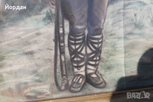 Стара картина ''български войник'' 1880 година, снимка 6 - Колекции - 38709589