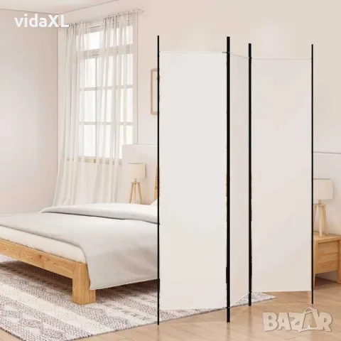 vidaXL Параван за стая, 3 панела, бял, 150x200 см, текстил（SKU: 350178）, снимка 2 - Други - 56135418