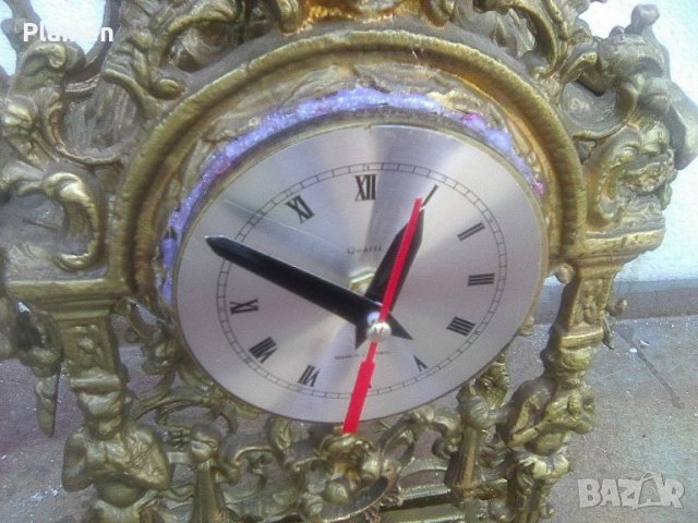 Стар месингов немски каминен часовник Петер, снимка 3 - Други ценни предмети - 37767497