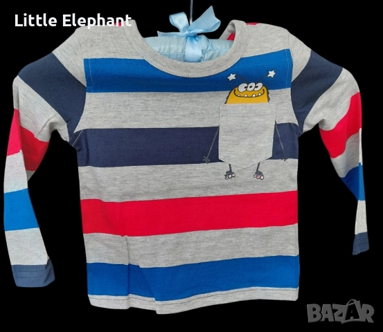 Блузка с дълъг ръкав за 3-4 години момченце райе извънземен кънкьор,Англия/нова