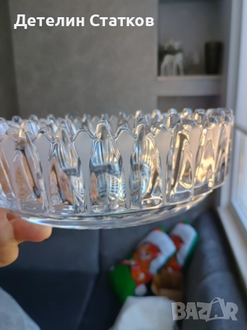 Винтидж тежка стъклена купа , снимка 2 - Декорация за дома - 52422312