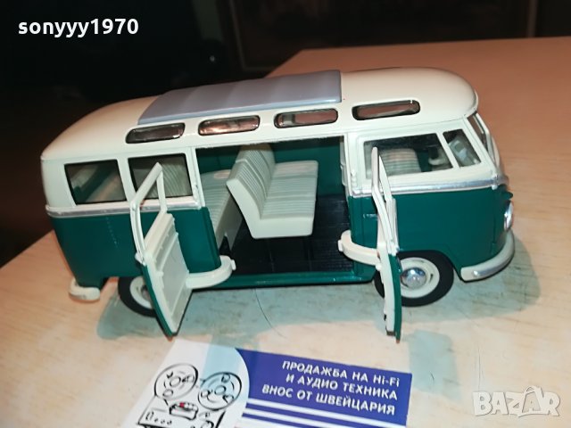 KINSMART 1/24-РЕТРО ВАГЕН-БУС-18Х8Х7СМ, снимка 6 - Колекции - 29235269