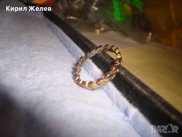 ПОЗЛАТЕН ИНТЕРЕСЕН ДИЗАЙН МОДЕН ПРЪСТЕН ХАЛКА БЛАГОРОДНА СТОМАНА 27711, снимка 3 - Пръстени - 37512979