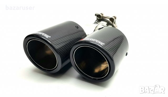 Накрайник ауспух -карбон Двоен-76мм. -1052-76 R/254280