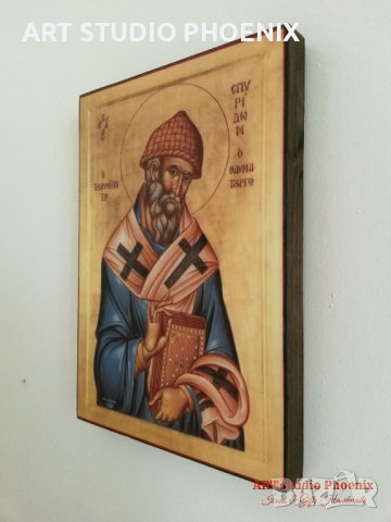 Икона на Свети Спиридон icona Sveti Spiridon, снимка 3 - Картини - 14851256