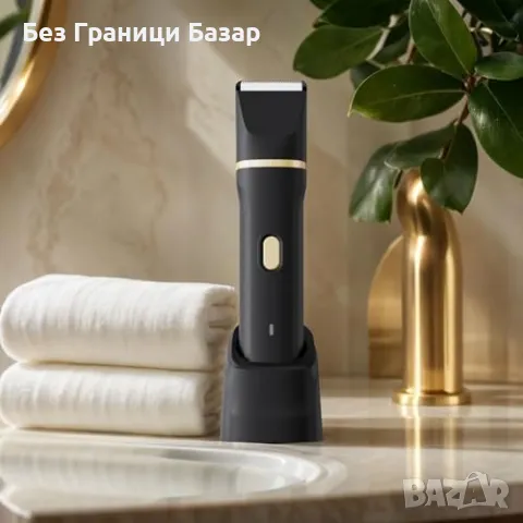 Нов мъжки Електрически тример за тяло и брада – IPX7, 5 приставки, черен, снимка 8 - Тримери - 49684843