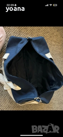 Сак/ Спортна чанта – нова, тъмносиня с бяло, снимка 5 - Сакове - 53330511