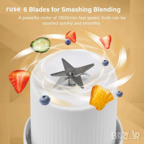 НОВИ! Преносим USB блендер за пресни плодове 420мл, снимка 5 - Блендери - 54144348