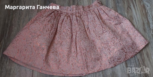 Ефектна пола с цветя в розов цвят, снимка 4 - Детски рокли и поли - 40331918