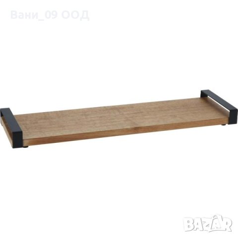Дървено плато за сервиране с метални дръжки, снимка 1 - Аксесоари за кухня - 42864123