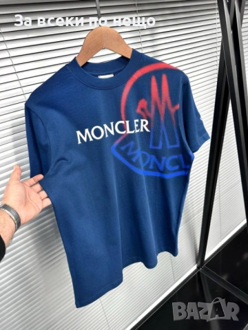 Moncler Мъжка Тъмно Синя Тениска👕Мъжка Блуза С Къс Ръкав Монклер