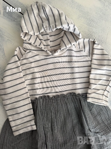 Рокля за момиченце с качулка Zara, 3-4 годинки, снимка 2 - Детски рокли и поли - 52659089