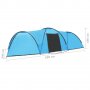 Палатка за къмпинг тип иглу, 650x240x190 см, 8-местна, синя, снимка 9
