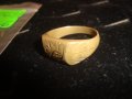 РЕТРО БРОНЗОВ ПРЪСТЕН с ПЕЧАТ за ЗЛАТО 585 14К СТАРО ДУБЛЕ ДАМСКИ ОРНАМЕНТИРАН 13631, снимка 7