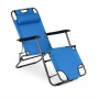 Сгъваем син шезлонг с възглавница - комфорт и релакс, снимка 4