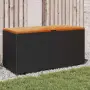 vidaXL Външна кутия за съхранение черна 110x50x54 см PE ратан акация, снимка 2