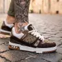 Louis Vuitton Мъжки Маратонки👟Мъжки Спортни Обувки Луис Витон👟Сникърси Бяло и Кафяво Код S463, снимка 1