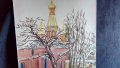Руската църква акварел , снимка 3