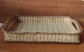 Голям плетен поднос с твърдо дъно, снимка 1