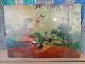 Уникална виетнамска картина,1982г,подписана, снимка 1 - Антикварни и старинни предмети - 35285203