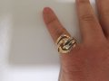 Златен пръстен три цвята злато , снимка 10