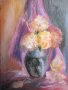 Картина -масло, фазер, ваза с хризантеми,51х36см., снимка 6