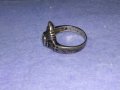 Старинен МАРКОВ Скъпоцн. СРЕБЪРЕН АРТ ДЕКО ПРЪСТЕН СРЕБРО 925 АНГЛИЯ с МАРКАЗИТИ и ЧЕРЕН ОНИКС 40595, снимка 11