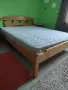 Двойно легло от масивно дърво с матрак, снимка 3