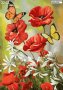 Диамантен гоблен Пеперуди и цветя 1, снимка 1 - Гоблени - 37651612