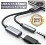 Преходник от USB C към 3,5 мм Aux жак за слушалки и адаптер за зарядно USB C с PD 60 W бързо зарежда, снимка 3