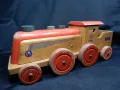 СТАРА РЕТРО ДЪРВЕНА ИГРАЧКА ЛОКОМОТИВ HABA GERMANY, снимка 1
