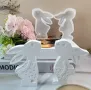 Комплект мъжки и женски заек зайчета Дълбок силиконов молд форма за свещи гипс сапун , снимка 1