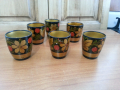 Руски дървени чашки чаши хохлома рисувани, снимка 1 - Други ценни предмети - 36553520