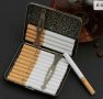 винтидж ретро табакера за цигари 85mm King Sizeх неръждаема стомана, снимка 10
