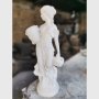 Статуя от бетон девойка с кошница Андромеда в бял цвят, снимка 2