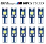 10 бр. малки габаритни крушки за арматурно табло T5 3SMD LED супер ярък 3030 LED за вътрешно осветле, снимка 1