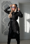 Дамско модерно дълго яке в черен цвят , снимка 2