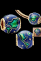 Сребърен елемент Пандора,"Cosmic planet Earth",Gold/нов, снимка 1 - Колиета, медальони, синджири - 44617782