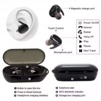 Безжични мощни  ВОДОУСТОЙЧИВИ Smart touch #Bluetooth 5 слушалки със зареждаща кутия, снимка 2 - Безжични слушалки - 39149477