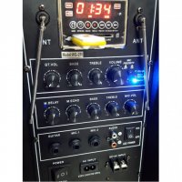 Нови MBA Караоке Колона F15 MBA 3000w с 2 микрофона ,акумулатор, Bluetooth и FM, снимка 7 - Караоке - 37514715