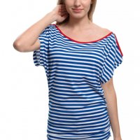 РАЗПРОДАЖБА!!! Нова дамска ефектна моряшка блуза-туника на райе, снимка 6 - Тениски - 30313636
