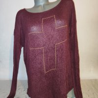 Червен пуловер р-р М/Л, снимка 2 - Блузи с дълъг ръкав и пуловери - 42503950