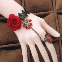 Дамско украшение с пръстен и роза, снимка 2 - Други - 31806175
