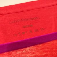 Calvin Klein дамска маркова тениска, S, оранжева с пайети, снимка 12 - Тениски - 36619195