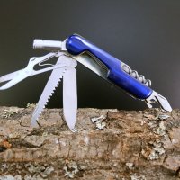 Туристическо джобно ножче с фенерче и 10 приставки, снимка 5 - Ножове - 40026233